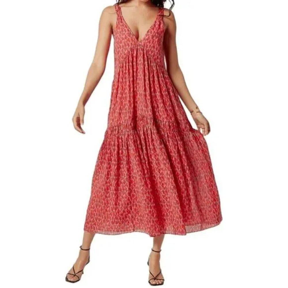 NWT Joie Tiered Sleeveless Cotton Maxi Dress Tea Rose Size Small V0422